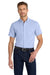 Port Authority S659 Mens SuperPro Oxford Wrinkle Resistant Short Sleeve Button Down Shirt w/ Pocket Oxford Blue Model Front