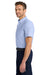 Port Authority S659 Mens SuperPro Oxford Wrinkle Resistant Short Sleeve Button Down Shirt w/ Pocket Oxford Blue Model Side