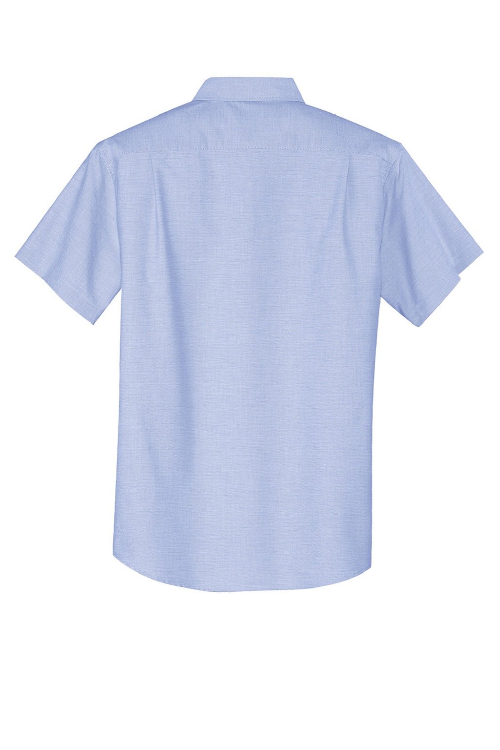 Port Authority S659 Mens SuperPro Oxford Wrinkle Resistant Short Sleeve Button Down Shirt w/ Pocket Oxford Blue Flat Back