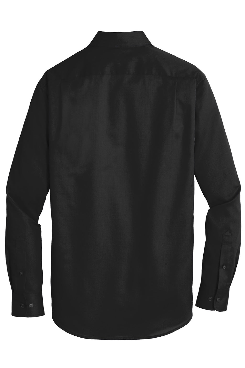 Port Authority S663/TS663 Mens SuperPro Wrinkle Resistant Long Sleeve Button Down Shirt w/ Pocket Black Flat Back