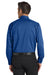 Port Authority S663/TS663 Mens SuperPro Wrinkle Resistant Long Sleeve Button Down Shirt w/ Pocket True Blue Model Back
