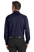 Port Authority S663/TS663 Mens SuperPro Wrinkle Resistant Long Sleeve Button Down Shirt w/ Pocket True Navy Blue Model Back