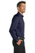 Port Authority S663/TS663 Mens SuperPro Wrinkle Resistant Long Sleeve Button Down Shirt w/ Pocket True Navy Blue Model Side