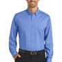 Port Authority Mens SuperPro Wrinkle Resistant Long Sleeve Button Down Shirt w/ Pocket - Ultramarine Blue