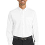 Port Authority Mens SuperPro Wrinkle Resistant Long Sleeve Button Down Shirt w/ Pocket - White