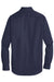 Port Authority S663/TS663 Mens SuperPro Wrinkle Resistant Long Sleeve Button Down Shirt w/ Pocket True Navy Blue Flat Back