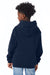 Champion S790 Youth Double Dry Eco Moisture Wicking Fleece Hooded Sweatshirt Hoodie w/ Pouch Pocket Navy Blue Model Back