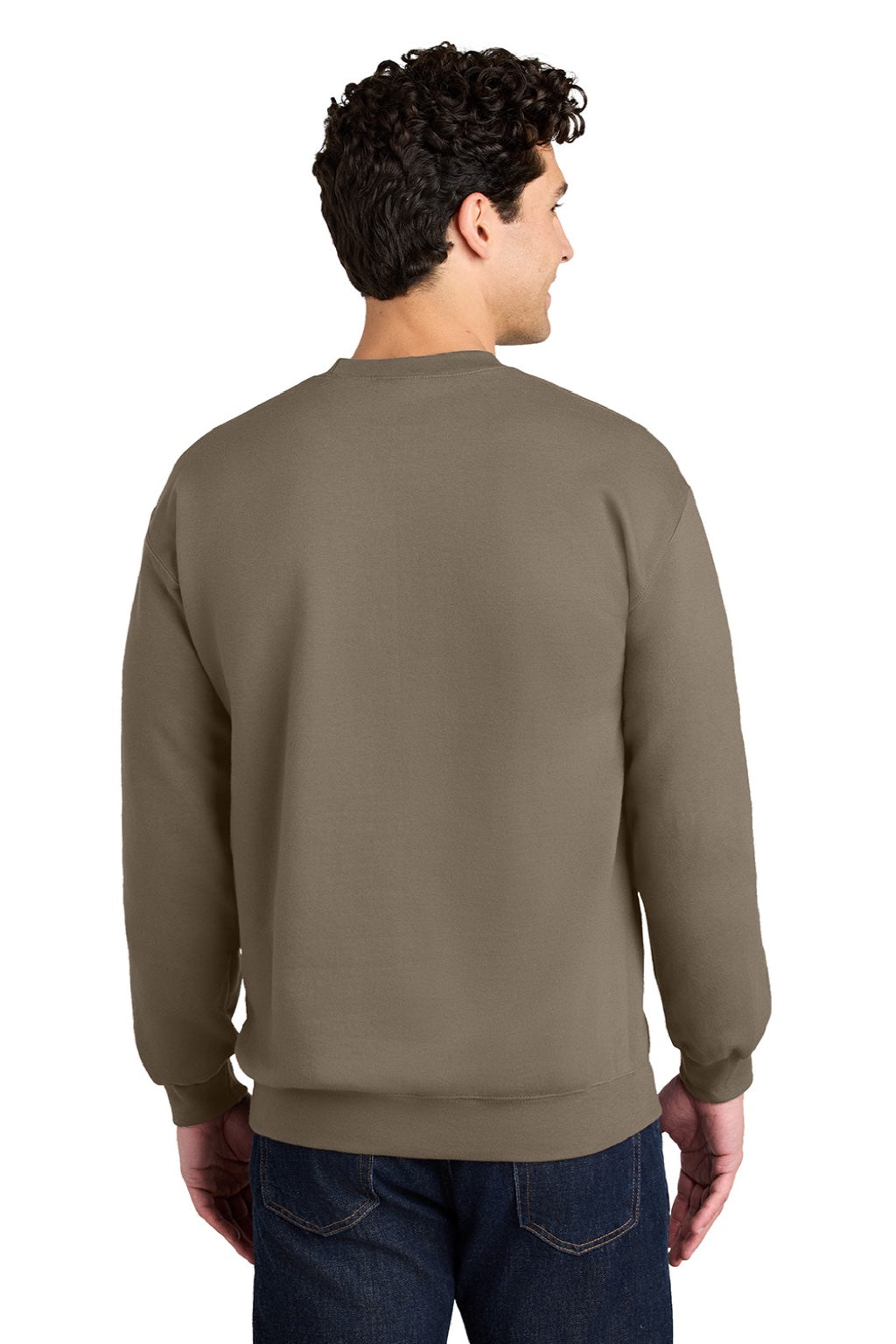 Gildan SF000 Mens Softstyle Crewneck Sweatshirt Savana Brown Model Back