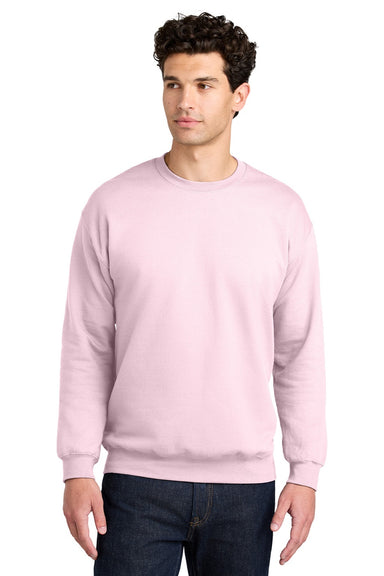 Gildan SF000 Mens Softstyle Crewneck Sweatshirt Light Pink Model Front