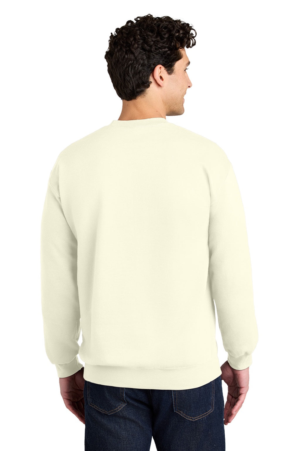Gildan SF000 Mens Softstyle Crewneck Sweatshirt Off White Model Back