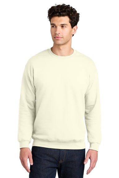 Gildan SF000 Mens Softstyle Crewneck Sweatshirt Off White Model Front