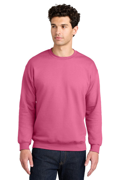 Gildan SF000 Mens Softstyle Crewneck Sweatshirt Pink Lemonade Model Front