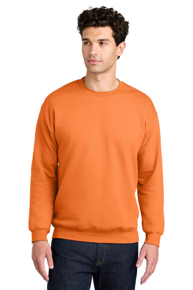 Gildan SF000 Mens Softstyle Crewneck Sweatshirt Tangerine Orange Model Front