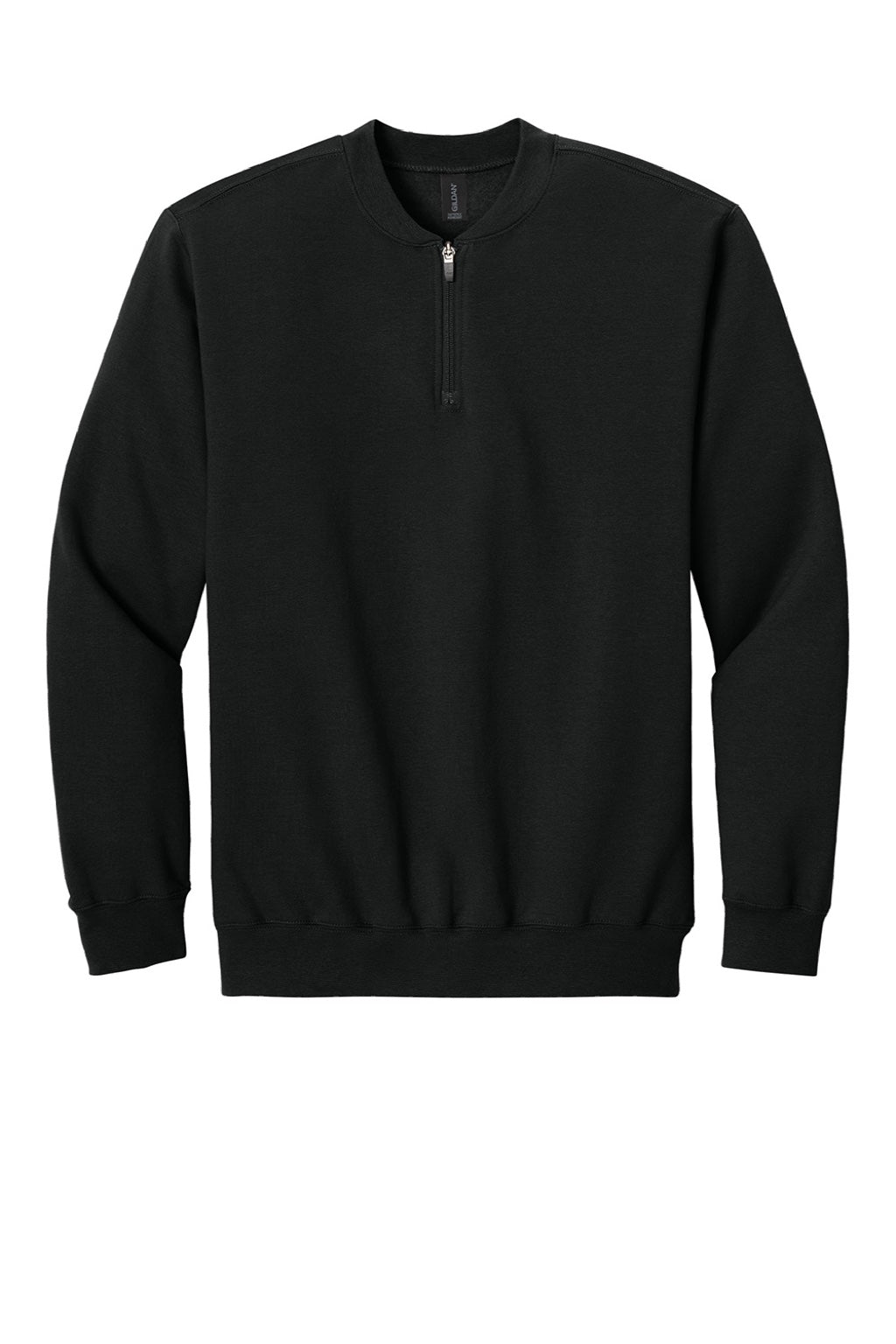 Gildan SF008 Mens Softstyle Fleece 1/4 Zip Sweatshirt Black Flat Front