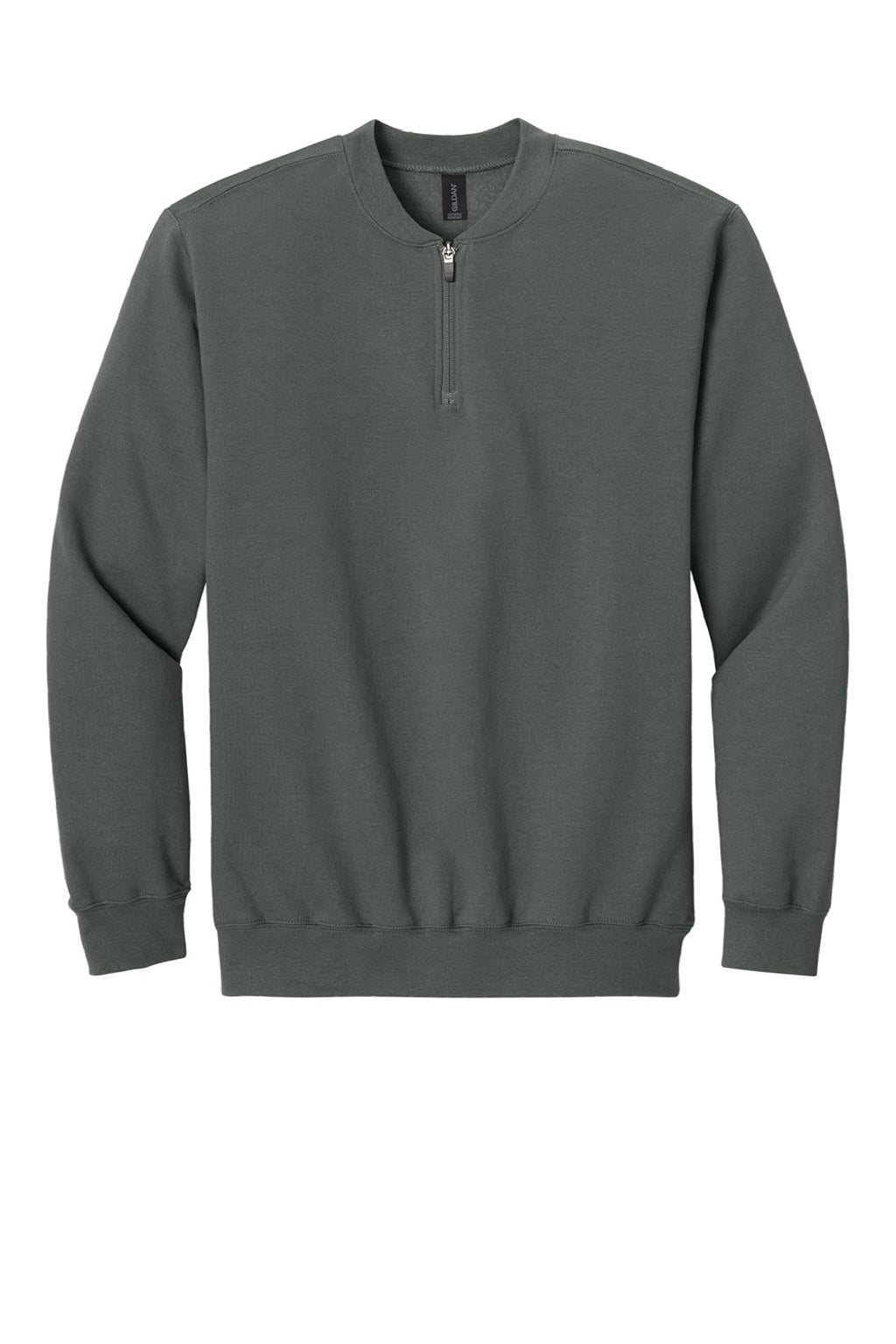Gildan SF008 Mens Softstyle Fleece 1/4 Zip Sweatshirt Charcoal Grey Flat Front