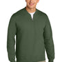 Gildan Mens Softstyle Fleece 1/4 Zip Sweatshirt - Military Green - COMING SOON