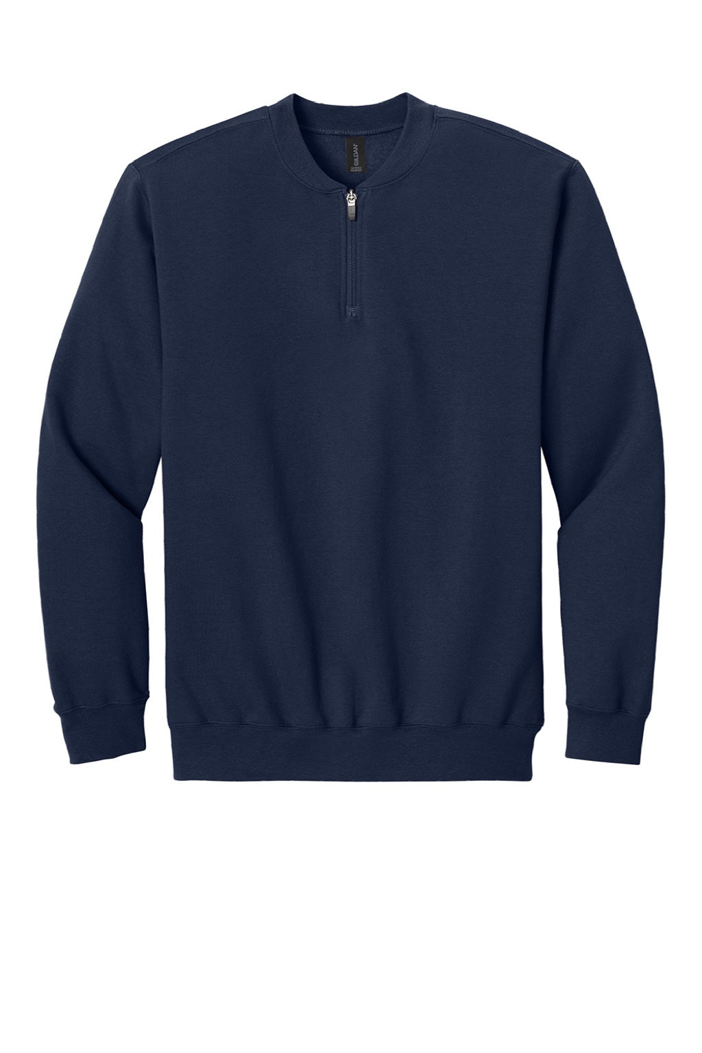 Gildan SF008 Mens Softstyle Fleece 1/4 Zip Sweatshirt Navy Blue Flat Front