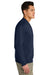 Gildan SF008 Mens Softstyle Fleece 1/4 Zip Sweatshirt Navy Blue Model Side