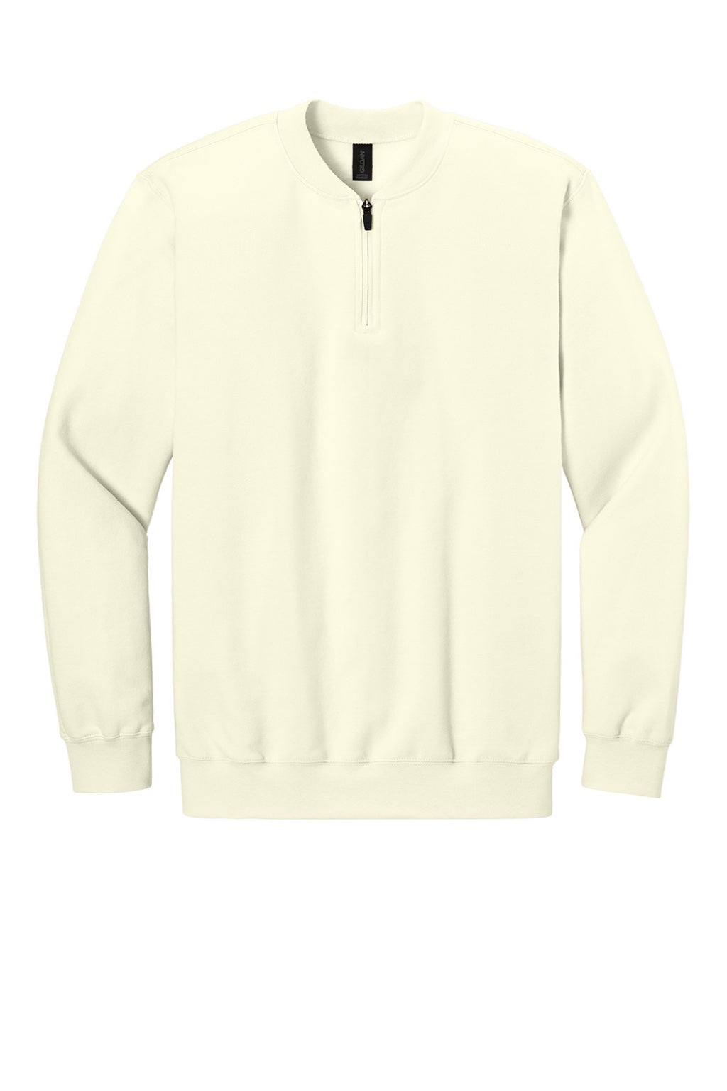Gildan SF008 Mens Softstyle Fleece 1/4 Zip Sweatshirt Off White Flat Front