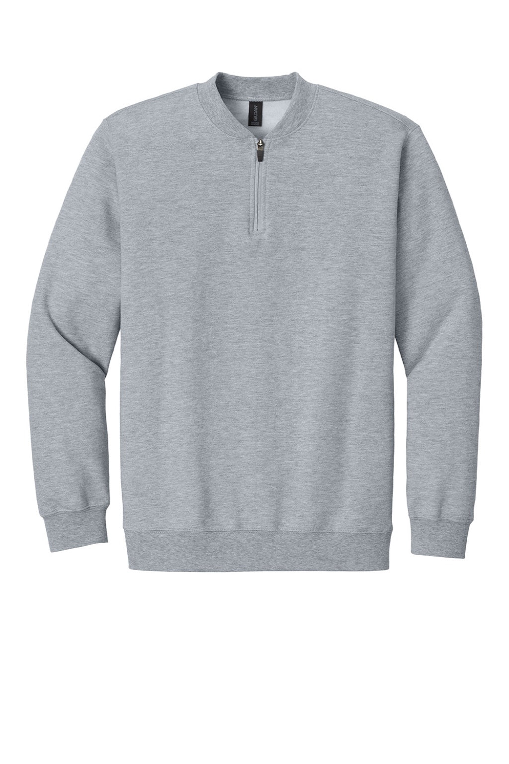 Gildan SF008 Mens Softstyle Fleece 1/4 Zip Sweatshirt Sport Grey Flat Front