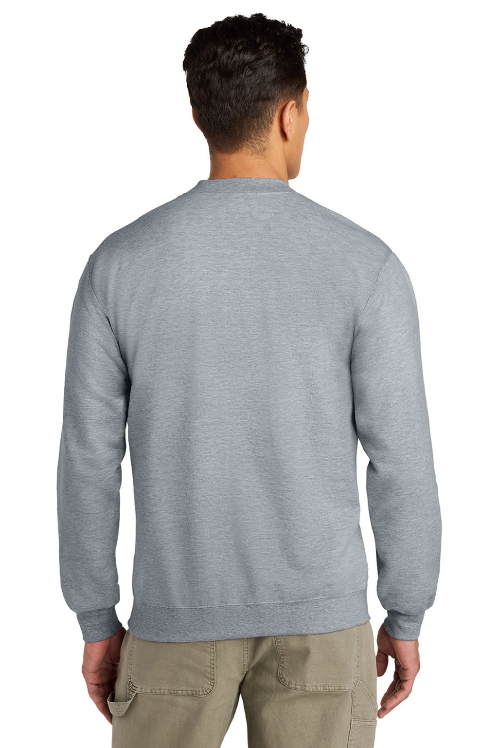 Gildan SF008 Mens Softstyle Fleece 1/4 Zip Sweatshirt Sport Grey Model Back