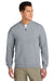 Gildan SF008 Mens Softstyle Fleece 1/4 Zip Sweatshirt Sport Grey Model Front