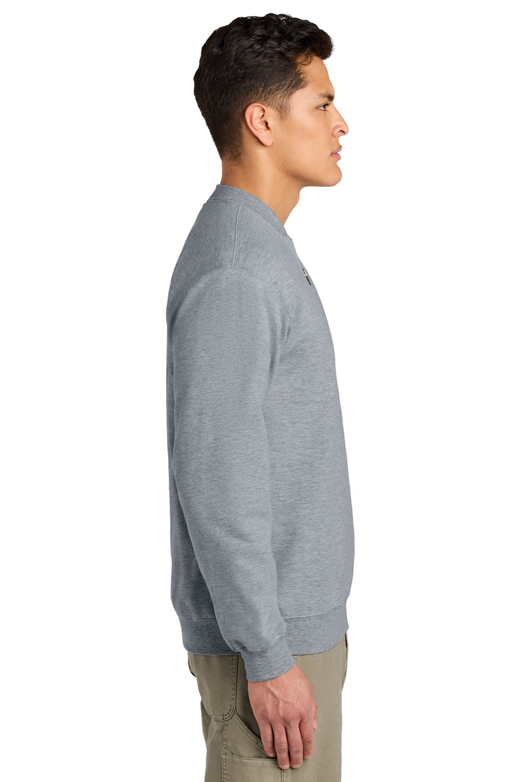 Gildan SF008 Mens Softstyle Fleece 1/4 Zip Sweatshirt Sport Grey Model Side