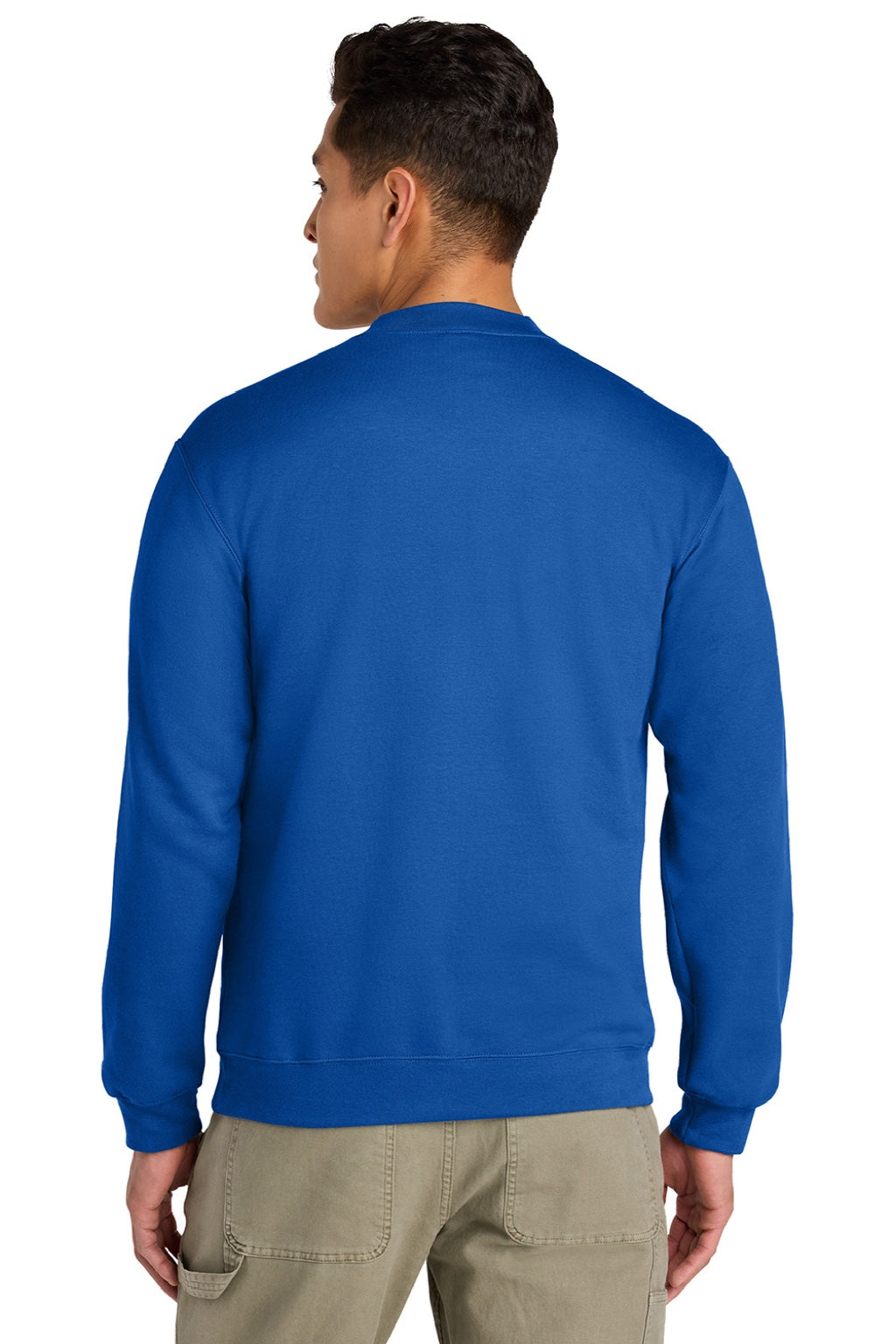Gildan SF008 Mens Softstyle Fleece 1/4 Zip Sweatshirt Royal Blue Model Back