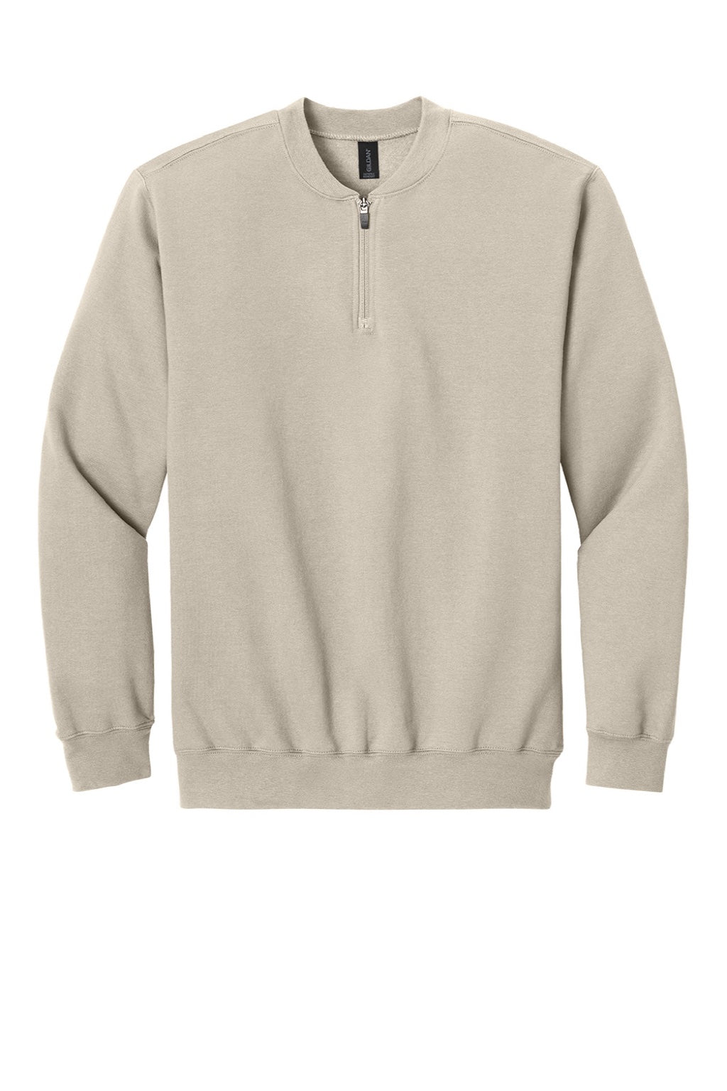 Gildan SF008 Mens Softstyle Fleece 1/4 Zip Sweatshirt Sand Flat Front