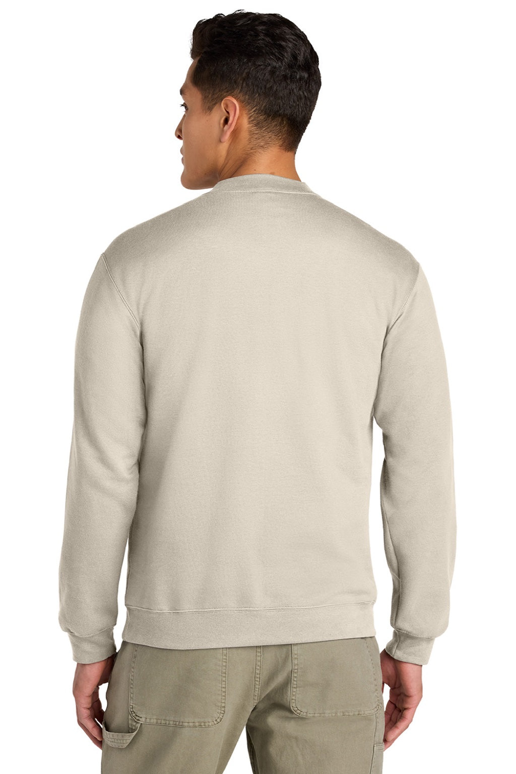 Gildan SF008 Mens Softstyle Fleece 1/4 Zip Sweatshirt Sand Model Back
