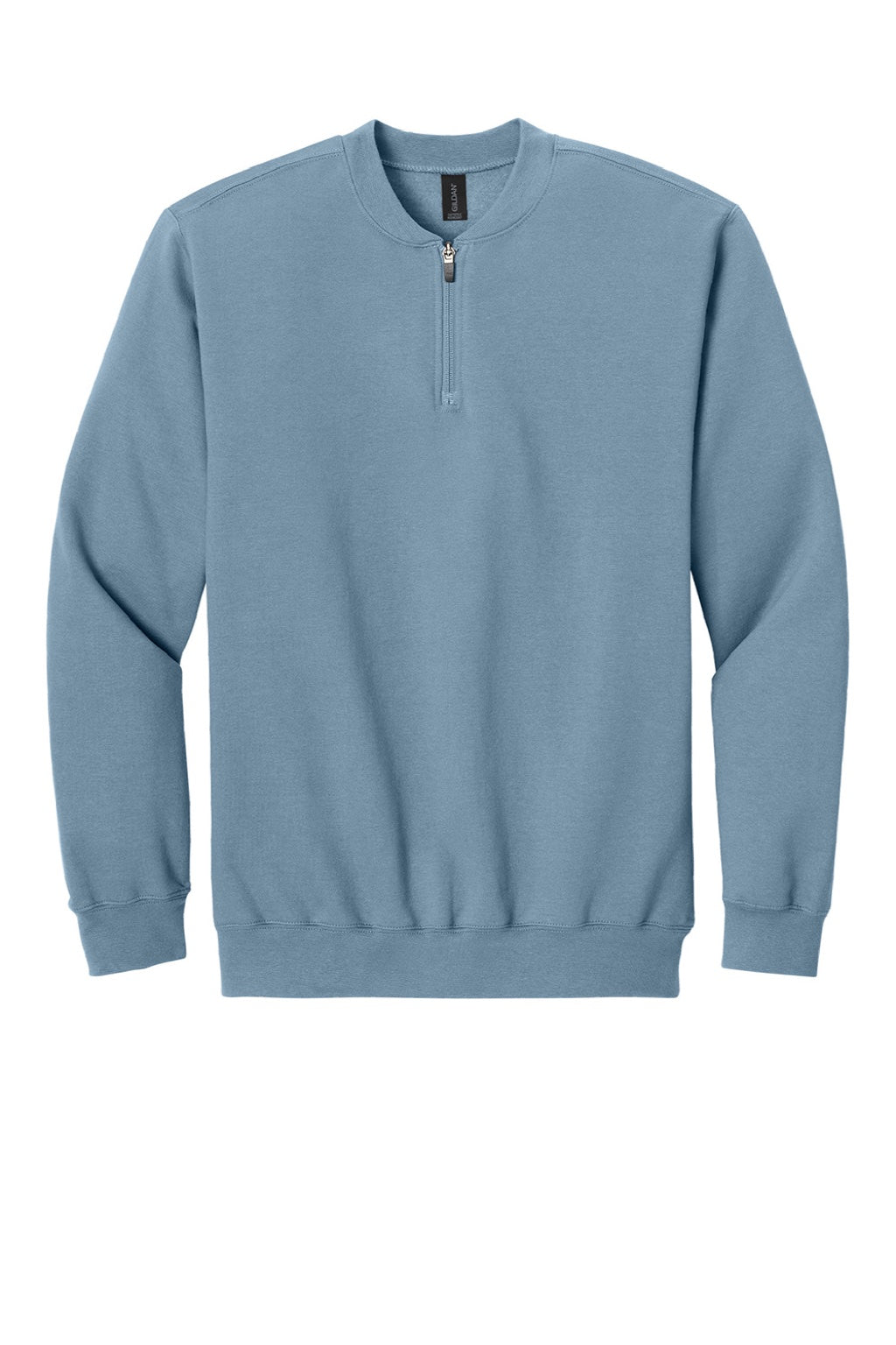 Gildan SF008 Mens Softstyle Fleece 1/4 Zip Sweatshirt Stone Blue Flat Front