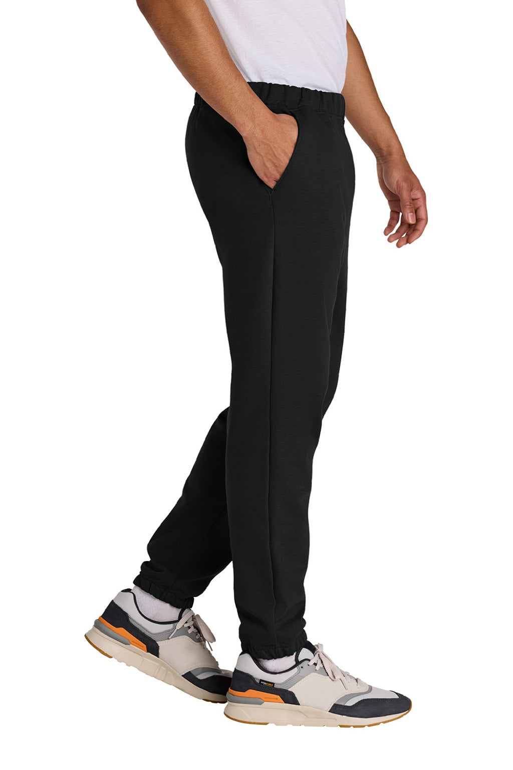 Gildan SF100 Mens Softstyle Sweatpants w/ Pockets Black Model Side