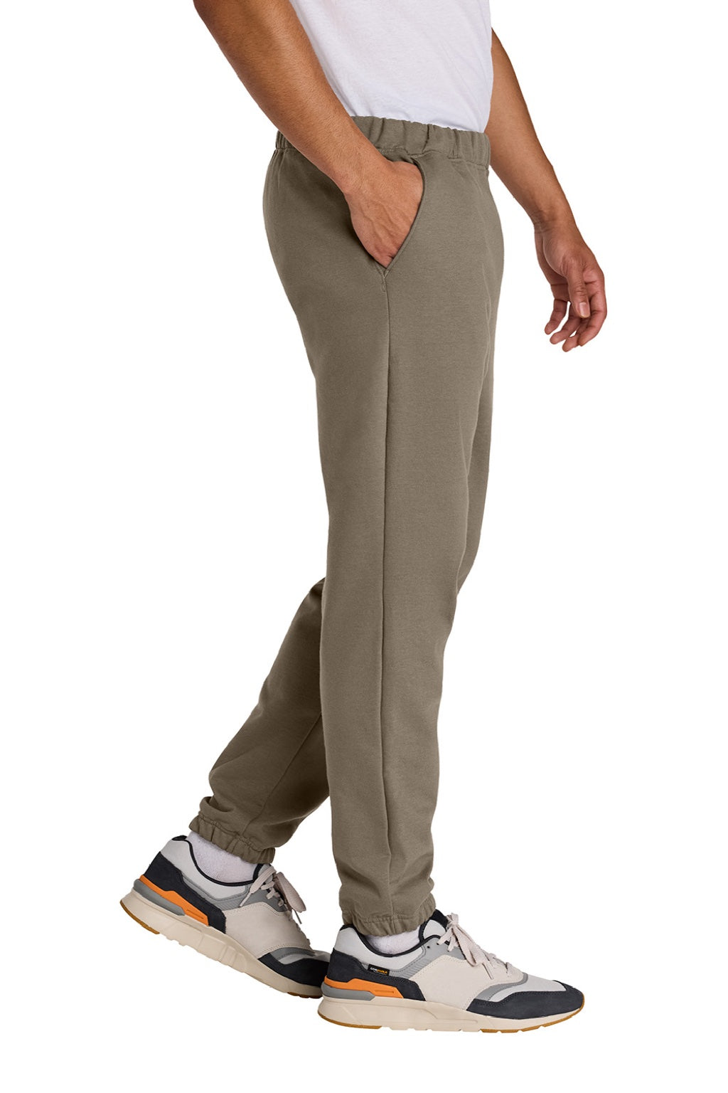 Gildan SF100 Mens Softstyle Sweatpants w/ Pockets Savana Brown Model Side