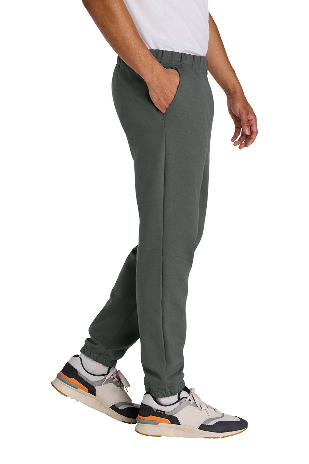 Gildan SF100 Mens Softstyle Sweatpants w/ Pockets Charcoal Grey Model Side