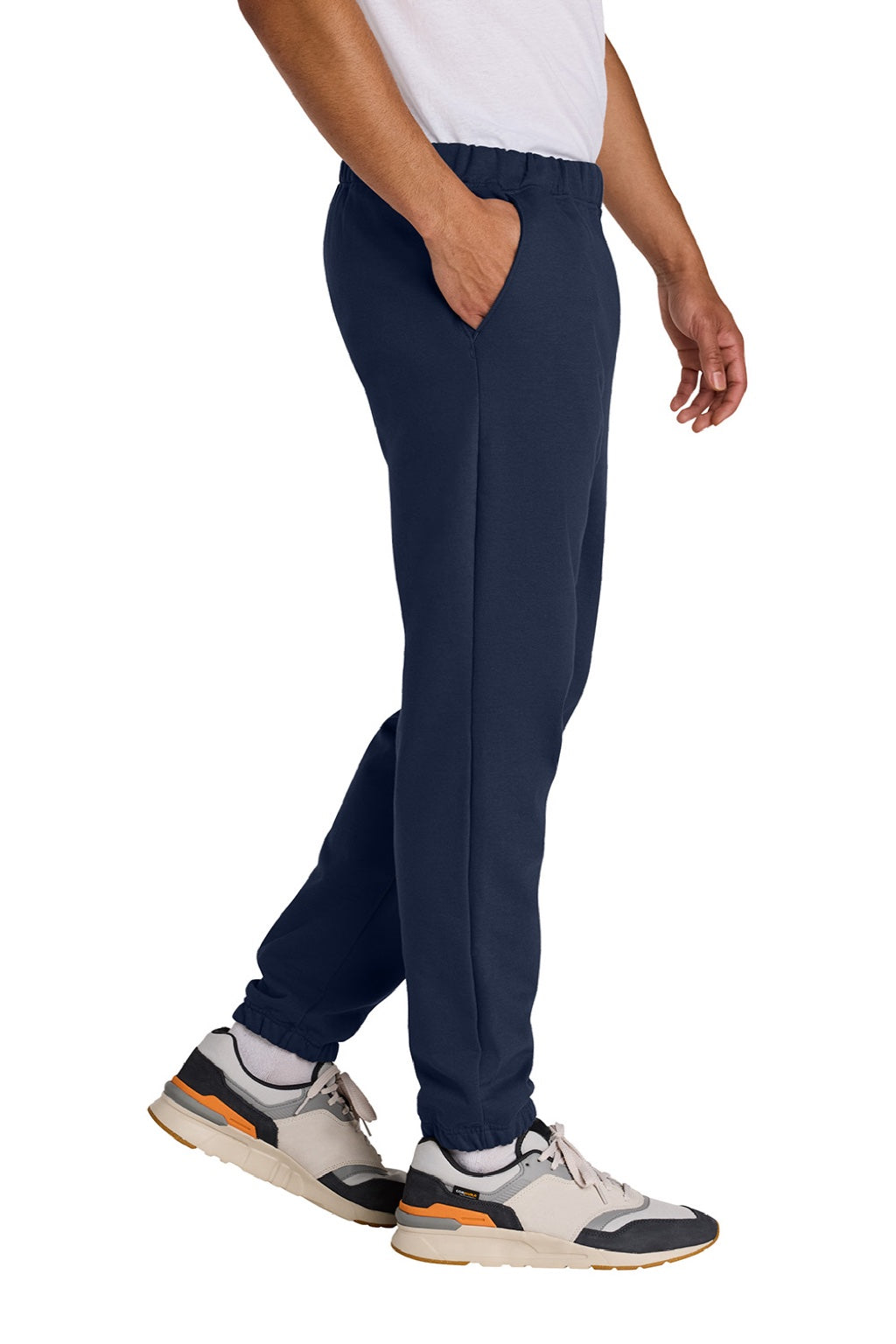 Gildan SF100 Mens Softstyle Sweatpants w/ Pockets Navy Blue Model Side
