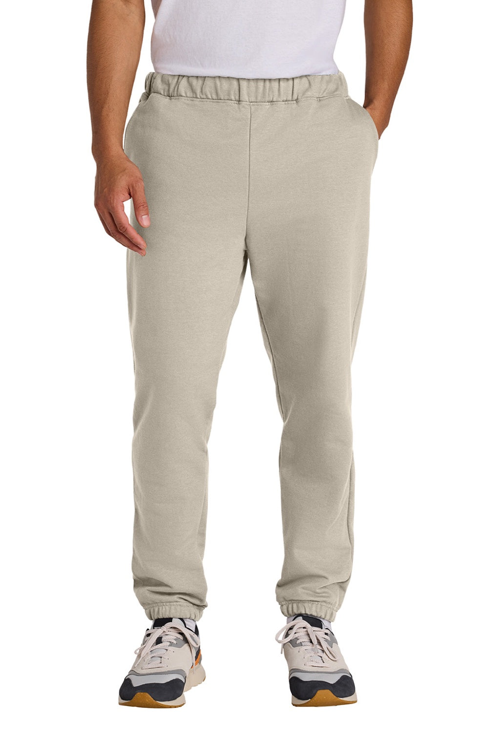 Gildan SF100 Mens Softstyle Sweatpants w/ Pockets Sand Model Front