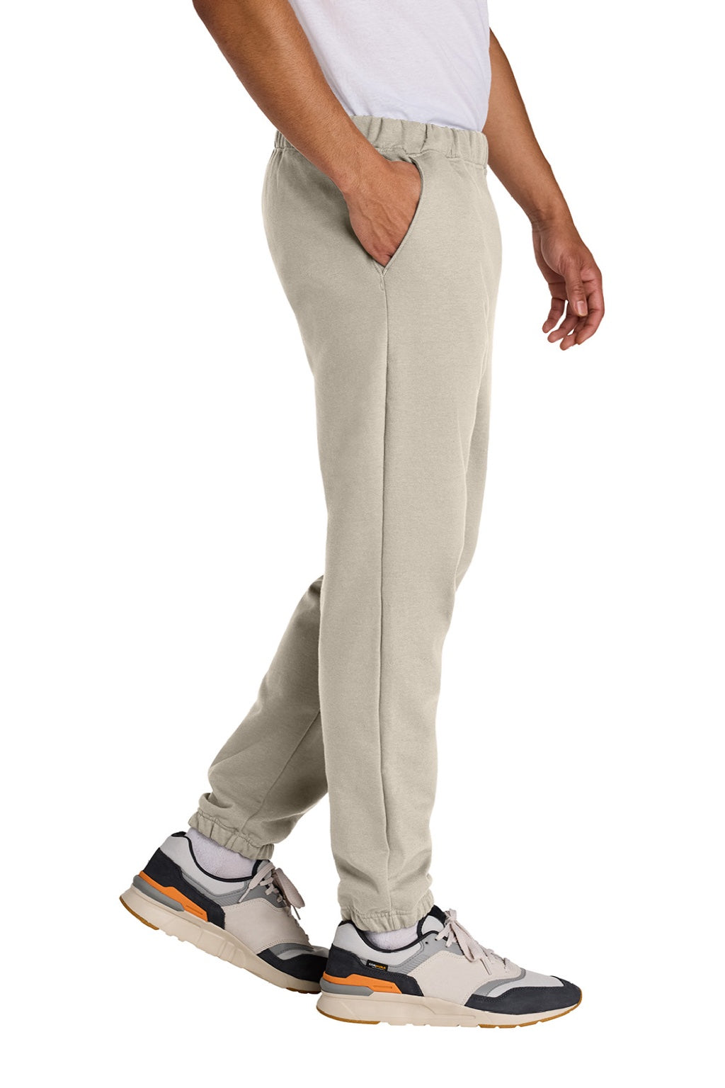 Gildan SF100 Mens Softstyle Sweatpants w/ Pockets Sand Model Side