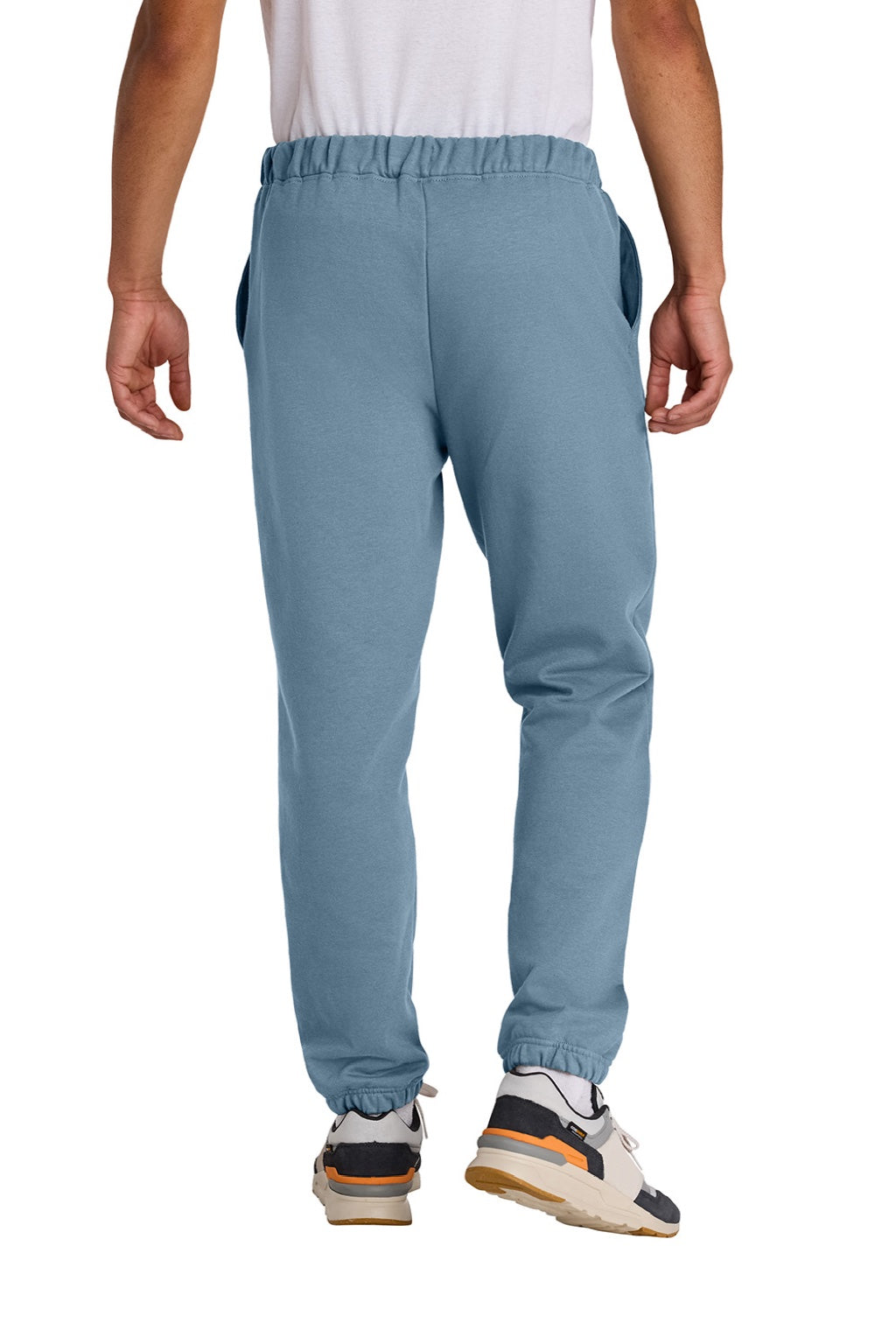 Gildan SF100 Mens Softstyle Sweatpants w/ Pockets Stone Blue Model Back