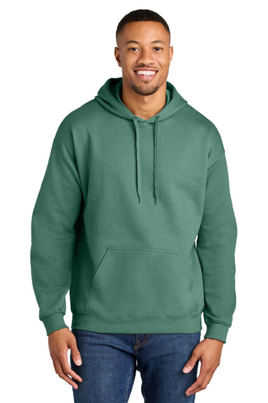 Gildan SF500 Mens Softstyle Hooded Sweatshirt Hoodie w/ Pouch Pocket Aquatic Green Model Front