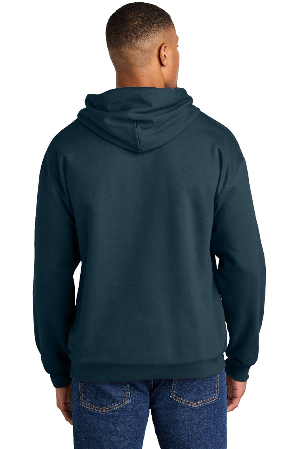 Gildan SF500 Mens Softstyle Hooded Sweatshirt Hoodie w/ Pouch Pocket Dusk Blue Model Back