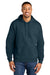 Gildan SF500 Mens Softstyle Hooded Sweatshirt Hoodie w/ Pouch Pocket Dusk Blue Model Front