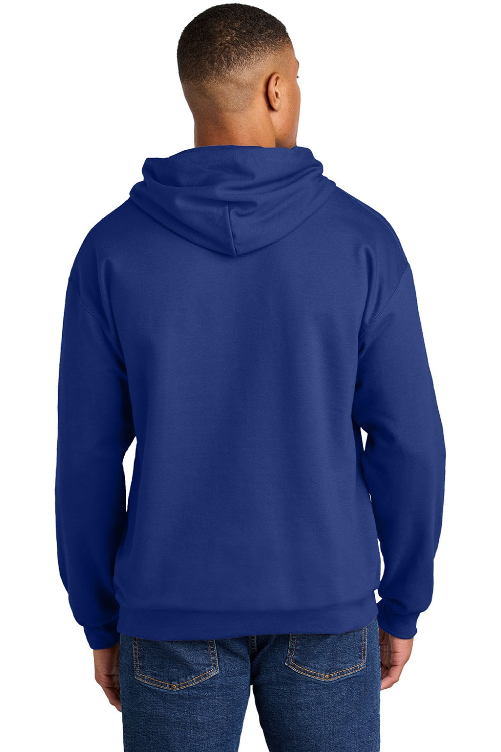 Gildan SF500 Mens Softstyle Hooded Sweatshirt Hoodie w/ Pouch Pocket Cobalt Blue Model Back