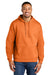 Gildan SF500 Mens Softstyle Hooded Sweatshirt Hoodie w/ Pouch Pocket Tangerine Orange Model Front