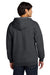Gildan SF600 Mens Softstyle Fleece Full Zip Hooded Sweatshirt Hoodie w/ Pockets Heather Dark Grey Model Back