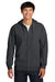 Gildan SF600 Mens Softstyle Fleece Full Zip Hooded Sweatshirt Hoodie w/ Pockets Heather Dark Grey Model Front