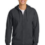 Gildan Mens Softstyle Fleece Full Zip Hooded Sweatshirt Hoodie w/ Pockets - Heather Dark Grey
