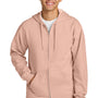 Gildan Mens Softstyle Fleece Full Zip Hooded Sweatshirt Hoodie w/ Pockets - Dusty Rose