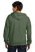 Gildan SF600 Mens Softstyle Fleece Full Zip Hooded Sweatshirt Hoodie w/ Pockets Military Green Model Back