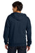 Gildan SF600 Mens Softstyle Fleece Full Zip Hooded Sweatshirt Hoodie w/ Pockets Navy Blue Model Back