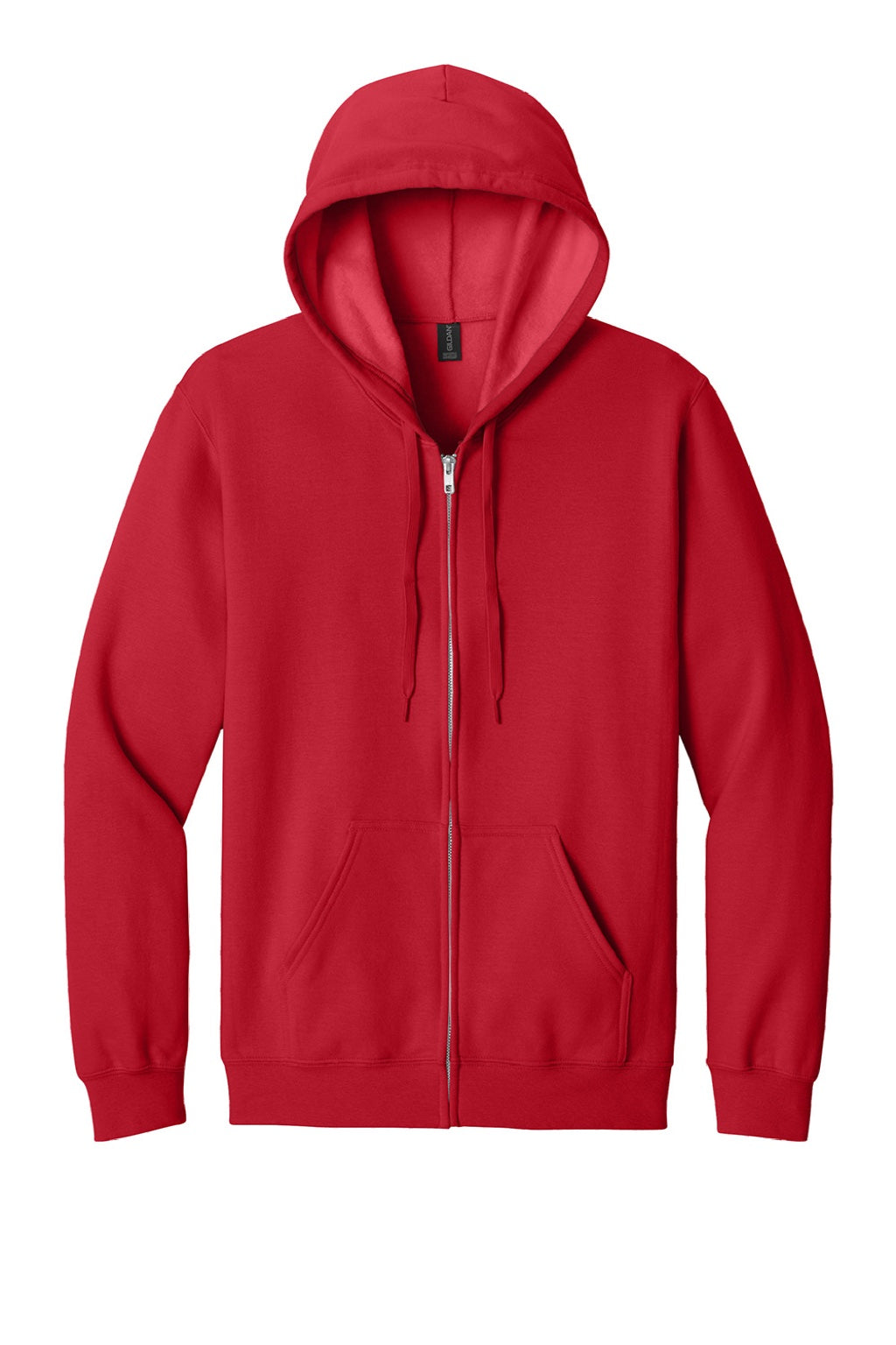 Gildan SF600 Mens Softstyle Fleece Full Zip Hooded Sweatshirt Hoodie w/ Pockets Red Flat Front